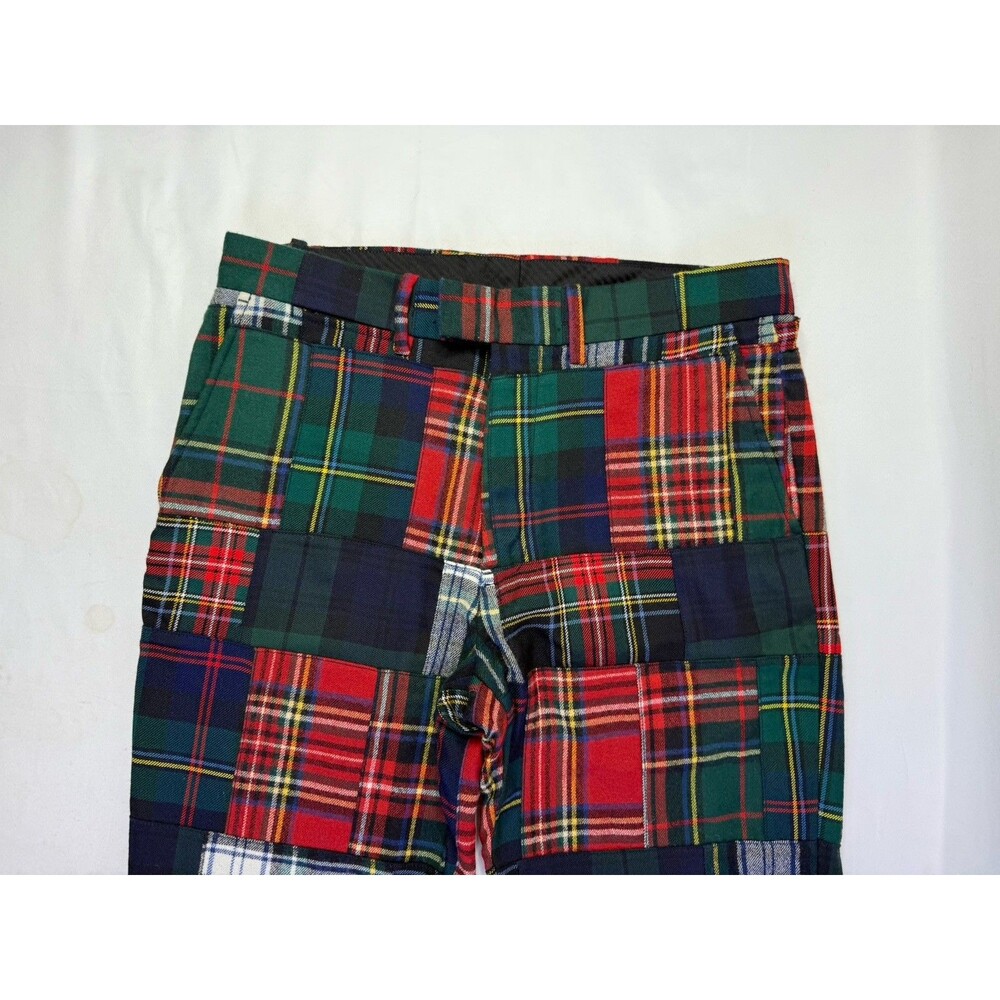 Ralph Lauren Polo Men Red Tartan Plaid Prepster Patchwork Riotous Pattern Pants - Picture 2 of 16